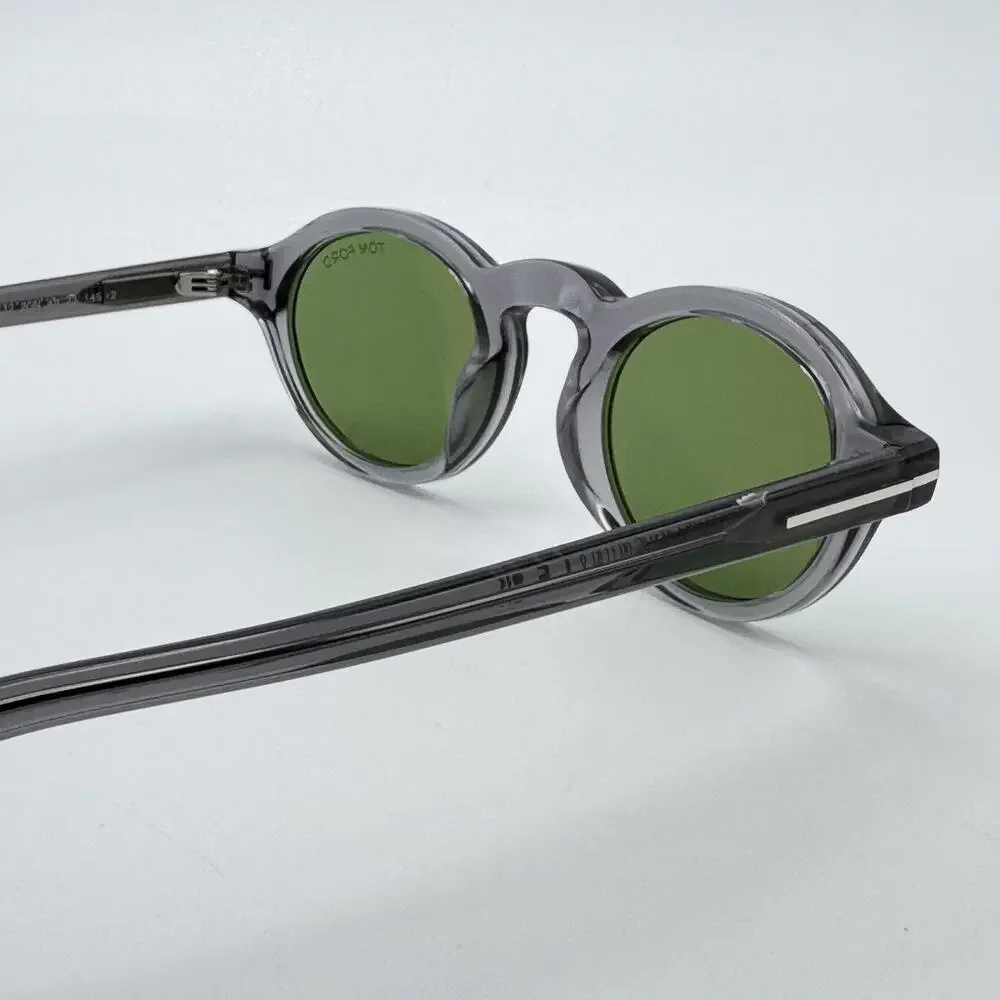 Tom Ford Sunglasses Aristotele-02 TF1332 20N Transparent Gray Frame Green Lens